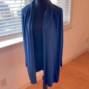 SLSF Sarah Lillie San Francisco women’s open front drape cardigan, dark blue M